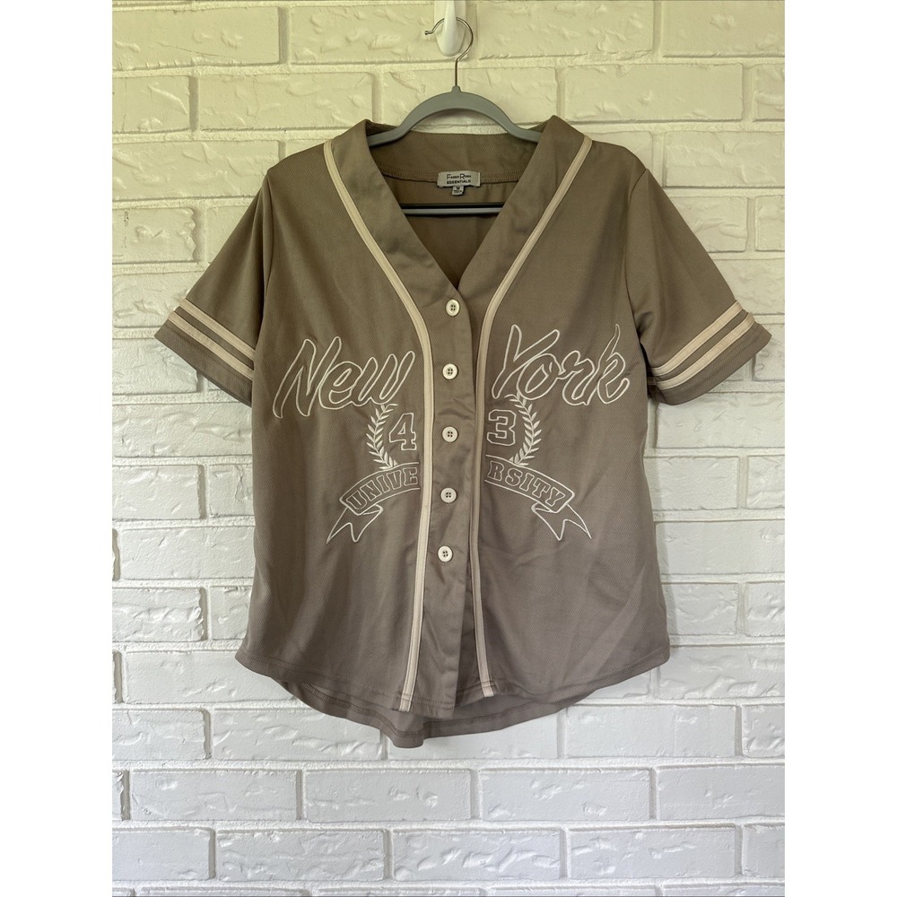 Faded‎ Rose Essentials Women's M New York University Jersey Top Y2K Streetwear